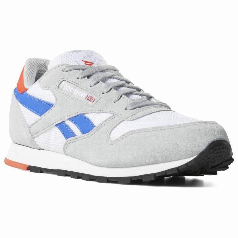Tenisi Reebok Classic Leather Baieti Albi/Gri/Portocalii Romania LC8716RS